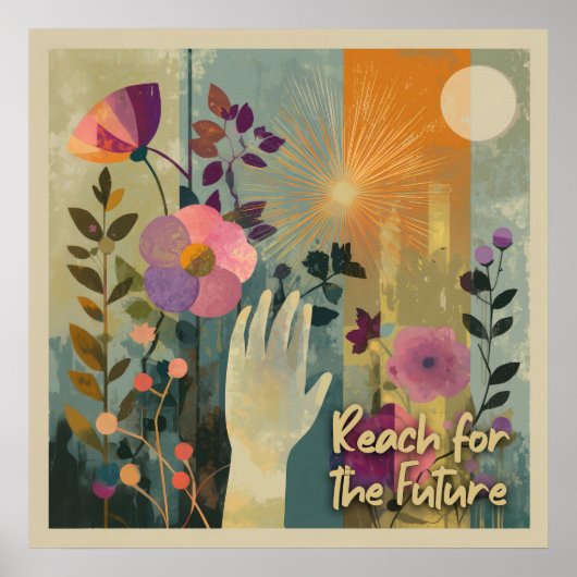 Poster Reach for the Future - Solarpunk Art Print (Devant)