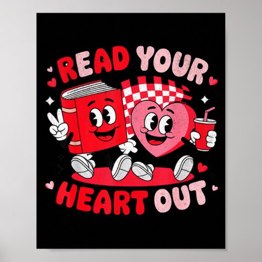 Poster Read Your Heart Out Valentine's Day Retro Teacher  (Devant)