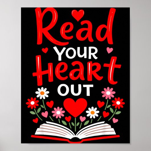 Poster Read Your Heart Valentine Reading Book Girls Flowe (Devant)
