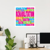 Poster Réadaptation colorée (Bureau à domicile)