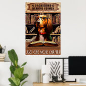 Poster Reading Corner Book Dachshund dog (Bureau à domicile)