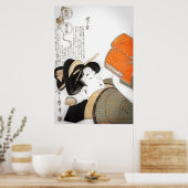 Poster Reading Woman by Utamaro (Cuisine)