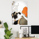 Poster Reading Woman by Utamaro (Bureau à domicile)