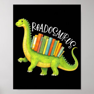 Poster Readosaurus drôle de dinosaure amateur de livres b