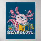 Poster Readsolotl Lire Livre Axolotl Drôle Lecture Poisso (Devant)