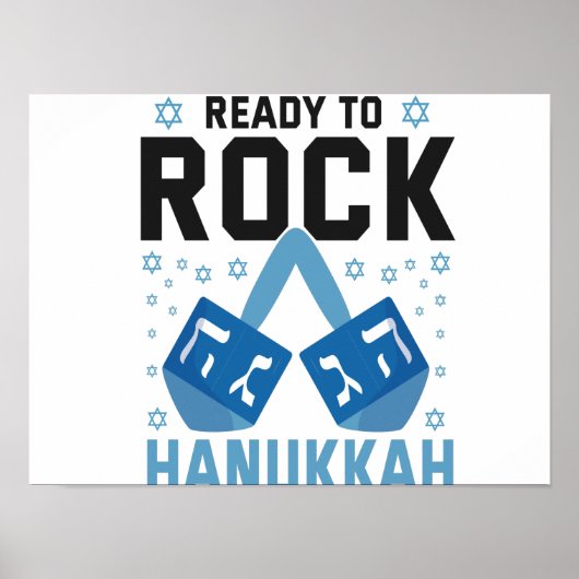 Poster Ready To Rock Hanukkah Funny Jewish Holiday Gift (Devant)