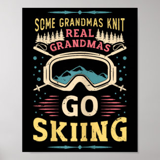 Poster Real Grand-Mères Aller Skier Grand-Mère Ski