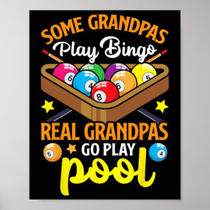 Poster Real Grandpas Drôle Pool Joueur Billard Billard