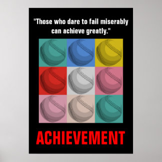 Poster Réalisation Baseball Inspiration Motivationnelle