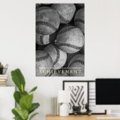 Poster Réalisation Motivation Baseball (Bureau à domicile)