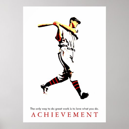 Poster Réalisation Motivationnel Retro Baseball Player (Devant)