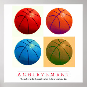 Poster Réalisation Motivationnelle Basketball Pop Art