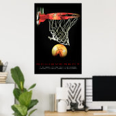 Poster Réalisation Motivationnelle Basketball Sport (Bureau à domicile)