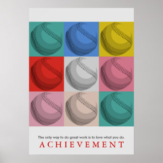 Poster Réalisation Motivationnelle Retro Baseball Pop Art
