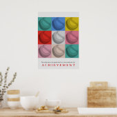 Poster Réalisation Motivationnelle Retro Baseball Pop Art (Cuisine)