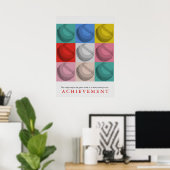 Poster Réalisation Motivationnelle Retro Baseball Pop Art (Bureau à domicile)