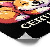 Poster Réalisation Pain Certifié Déverrouillé Corgi Pixel (Coin)