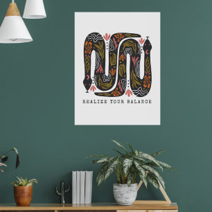 Poster Réalisez Votre Équilibre Serpents Floraux