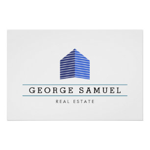 Poster Realtor Logo Maison Abstrait Moderne
