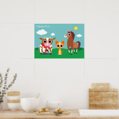 Poster Reba, Purrl et Zora en journée (Cuisine)