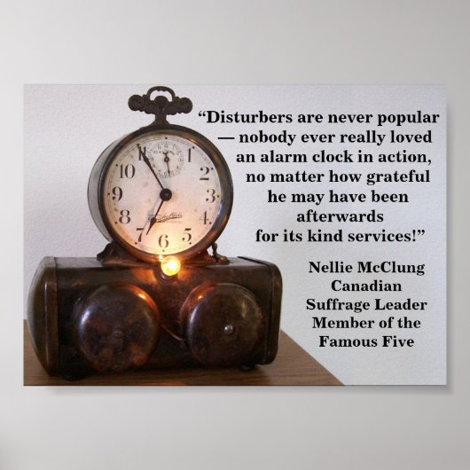 Poster Rebel Girl Canada Suffrage Nellie McClung Citation (Devant)