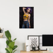 Poster Rebelle en couleur (Bureau à domicile)