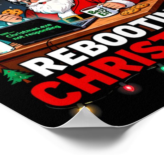 Poster Rebooting Funny Santa's Tech Support Christmas Com (Coin)