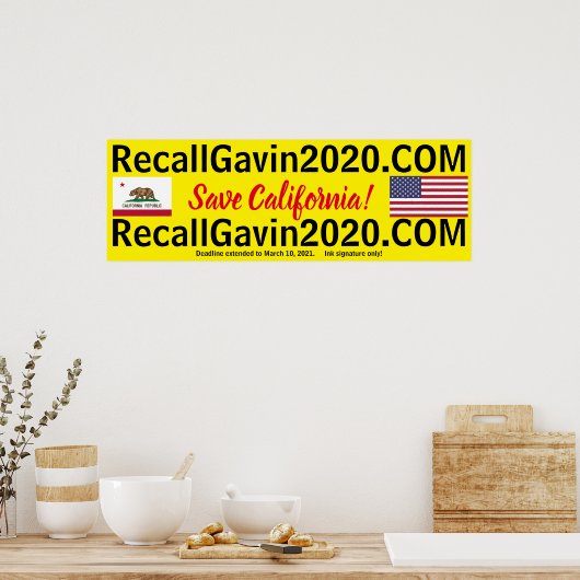 Poster recallgavin2020 36x12 (Cuisine)