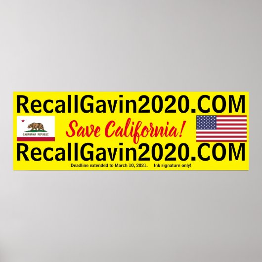 Poster recallgavin2020 36x12 (Devant)