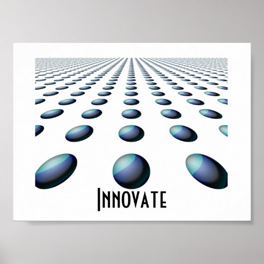 Poster Receding Blue Patterned Balls - Innovate (Devant)
