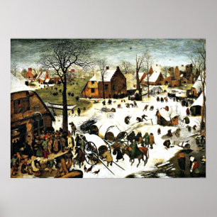 Poster Recensement à Bethléem, Pieter Bruegel l'art aî