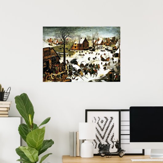 Poster Recensement à Bethléem, Pieter Bruegel l'art aîné (Bureau à domicile)