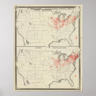 Poster Recensement des Etats-Unis de population
