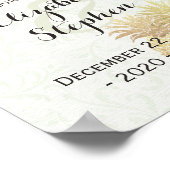 Poster Réception de bienvenue de mariage Ananas dorés vin (Coin)