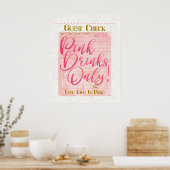 Poster Réception de chèques clients Boissons roses Preppy (Cuisine)