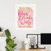 Poster Réception de chèques clients Boissons roses Preppy (Bureau à domicile)