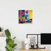Poster Réception de design Memphis Rêve (Bureau à domicile)