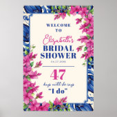 Poster Réception de mariage Bougainvillée rose Carrelage  (Devant)