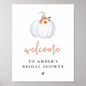 Poster Réception de mariage d'automne AMBER White Pumpkin (Devant)