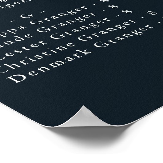 Poster Réception de mariage enchantée Siège alphabétique (Coin)