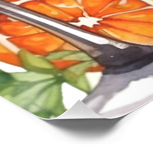 Poster Réception de mariage moderne Aperol Spritz orange (Coin)