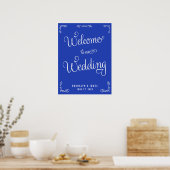 Poster Réception de mariage Royal Bleu Imprimer Avec Des (Cuisine)