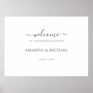 Poster Réception De Mariage Simple Et Moderne