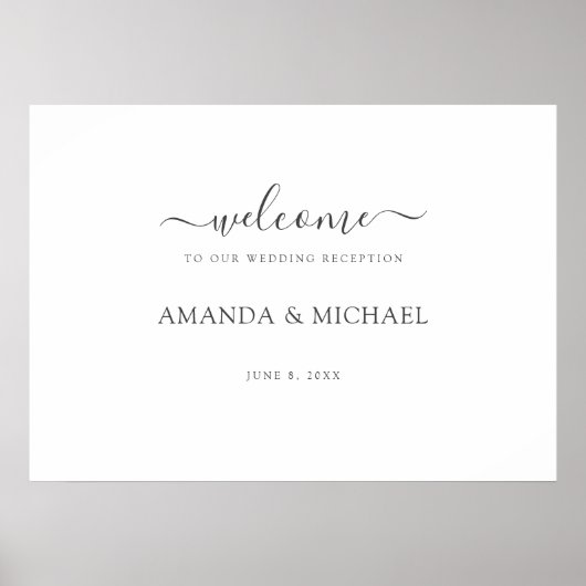 Poster Réception De Mariage Simple Et Moderne (Devant)