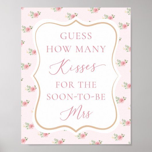 Poster Réception de mariage thé Guess combien (Devant)