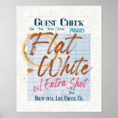 Poster Réception du chèque client café blanc plat extra p (Devant)