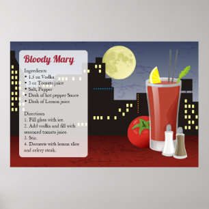 Poster Recette Bloody Mary