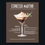 Poster Recette classique Espresso Martini<br><div class="desc">Offrez-vous les saveurs riches et vivifiantes d'un Espresso Martini classique avec cette recette facile à suivre. Fabriqué avec de la vodka, de la liqueur de café, de l'espresso fraîchement brassé et une touche de douceur, ce cocktail sophistiqué ravira les amateurs de café et de cocktails. Serrez un lot pour votre...</div>