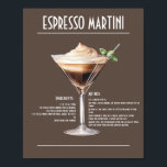 Poster Recette classique Espresso Martini<br><div class="desc">Offrez-vous les saveurs riches et vivifiantes d'un Espresso Martini classique avec cette recette facile à suivre. Fabriqué avec de la vodka, de la liqueur de café, de l'espresso fraîchement brassé et une touche de douceur, ce cocktail sophistiqué ravira les amateurs de café et de cocktails. Serrez un lot pour votre...</div>