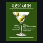 Poster Recette classique Gin Martini<br><div class="desc">Élevez l'expérience classique Martini avec cette recette qui comporte trois olives vertes. Fabriqué avec du gin lisse et de la vermouth sèche,  ce cocktail emblématique dégage une élégance et un raffinement intemporels. Fatigué à la perfection et garni d'un trio d'olives,  c'est l'indulgence ultime pour les amateurs de Martini.</div>